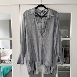 Free People Oversized Striped Lounge Tee